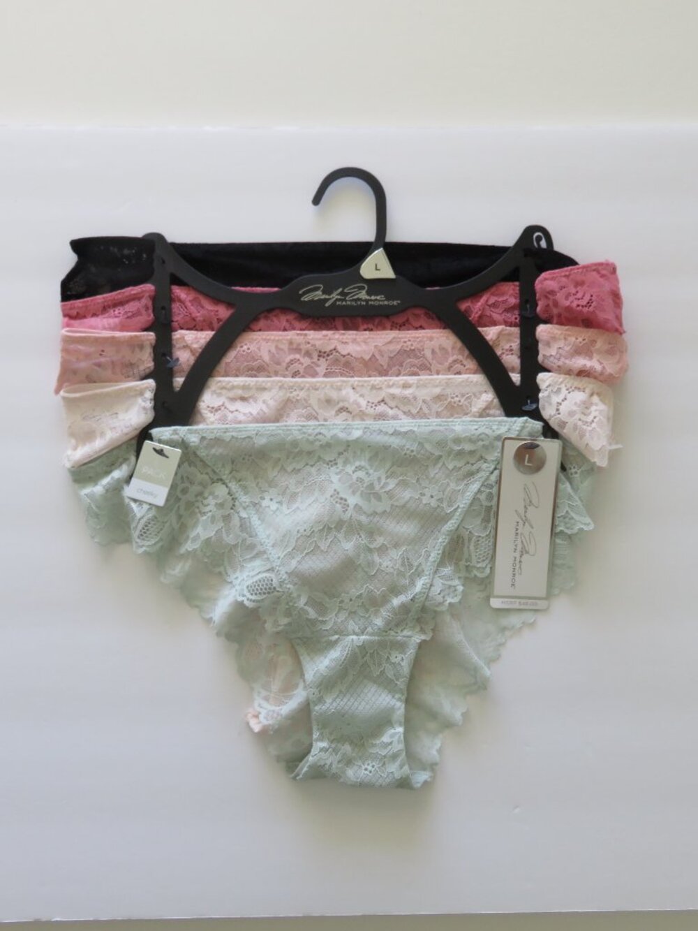 (#142) Marilyn Monroe Lace Cheeky underwear panties 5-pairs Size L
